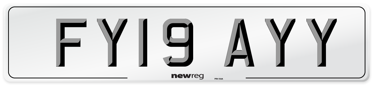 FY19 AYY Number Plate from New Reg
